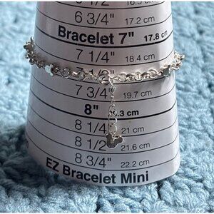 Vintage Disney Dainty Silvertone Mickey Mouse Chain Bracelet 7.5-8.5 inches Long